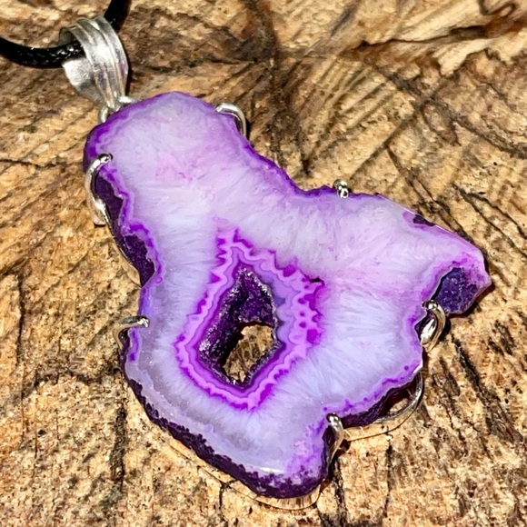 Drusy Solar Agate Pendant 2 1/2” - Picture 9 of 10